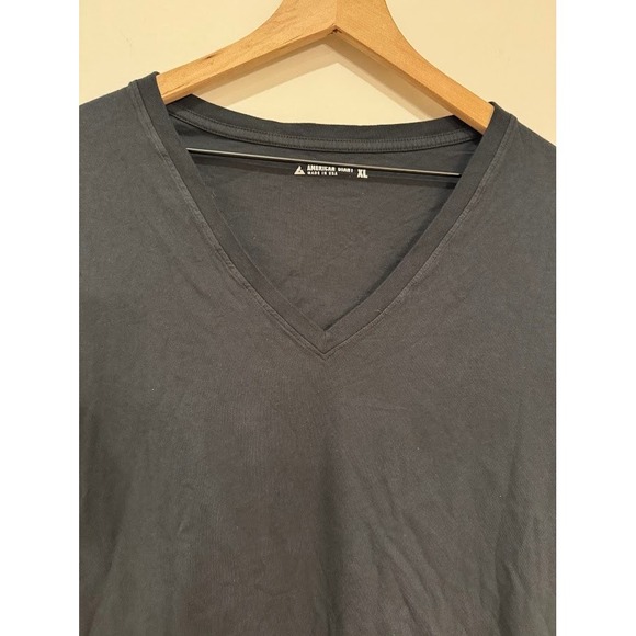 AMERICAN GIANT‎ Classic V Neck T Shirt Black Cotton XL Made in USA - Picture 4 of 9